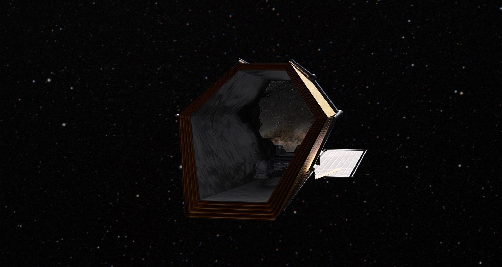 Artist's concept of the Habitable Worlds Observatory. Credit - NASA's Goddard Space Flight Center Conceptual Image Lab