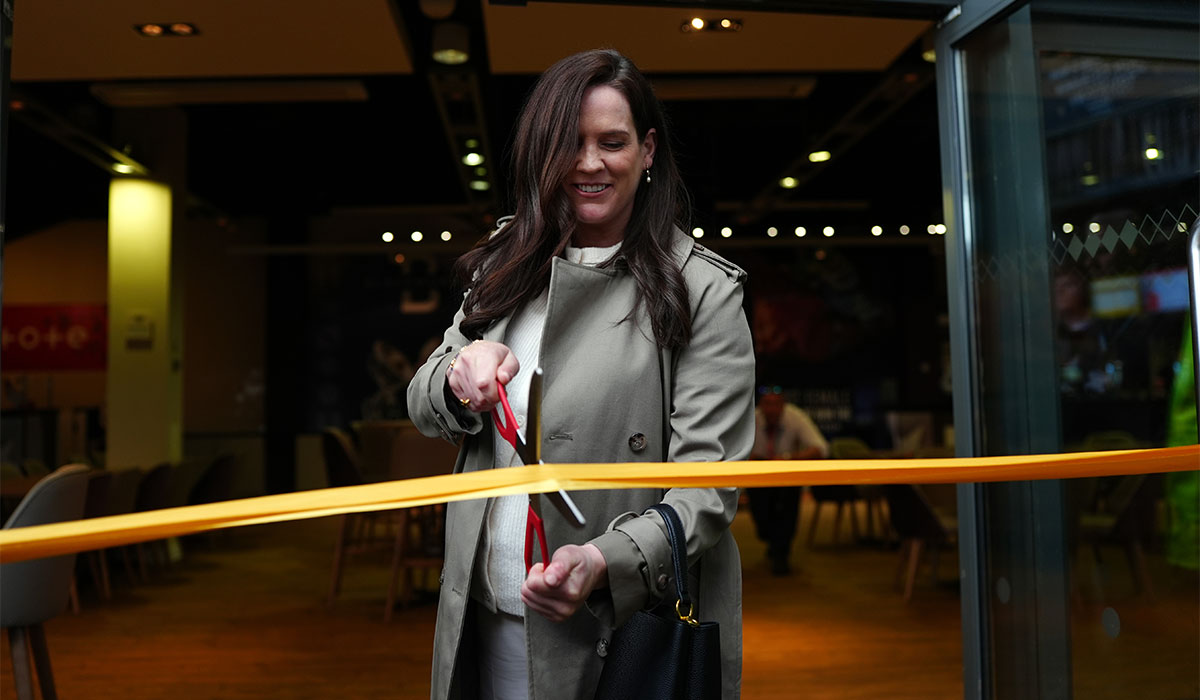 Former jockey Rachael Blackmore opens Blackmore's Bar, a new alcohol-free facility on day one of the Randox Grand National Festival 2026 at Aintree Racecourse. Pic: David Davies for The Jockey Club/PA Wire