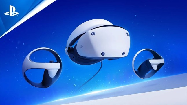 PlayStation VR2 headset and controllers