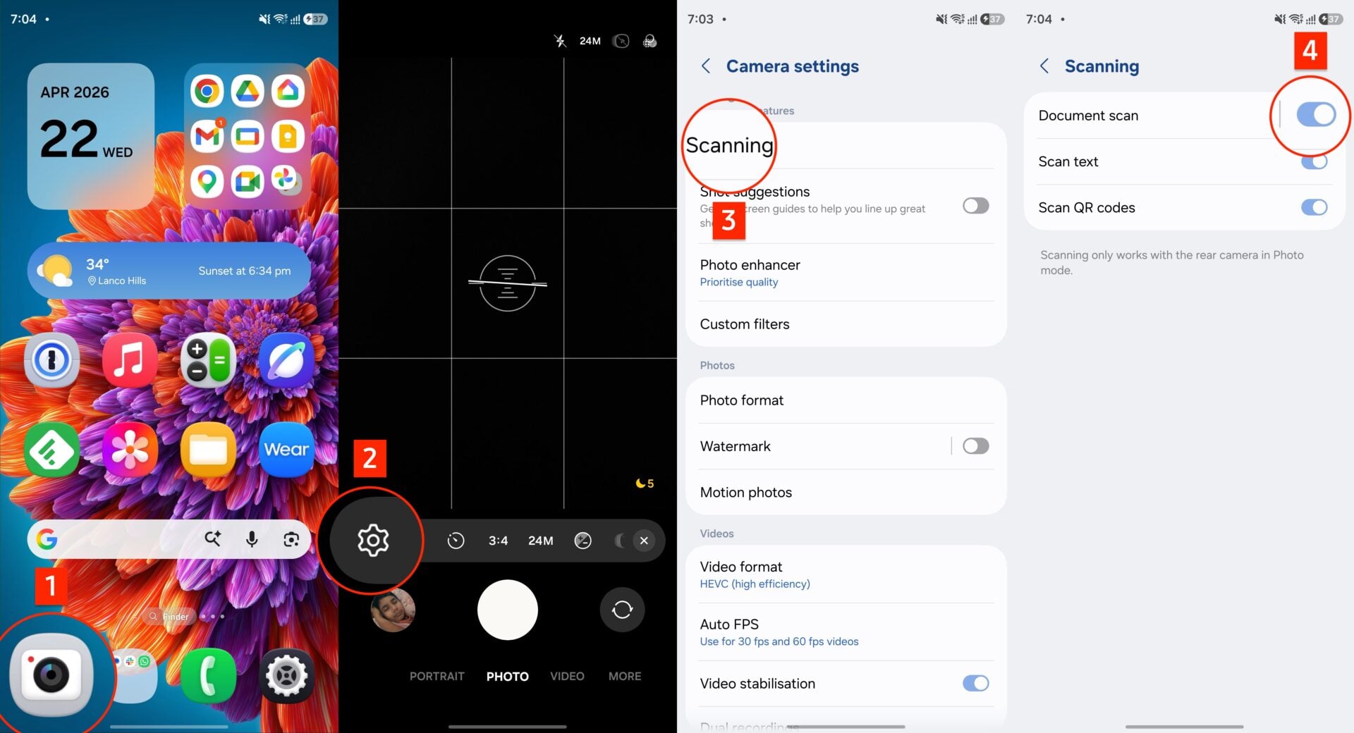 samsung one ui 8.5 camera document scanner