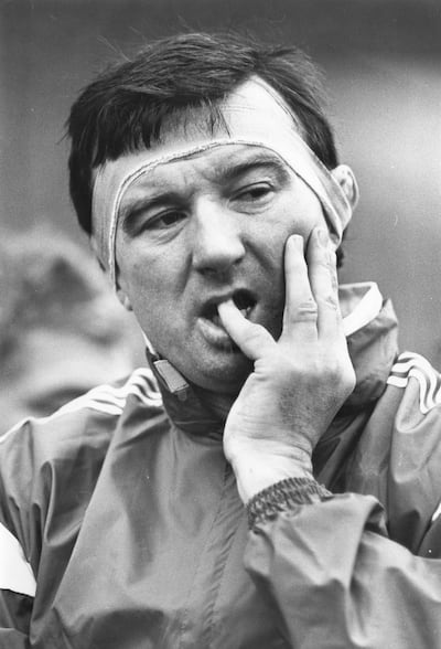 Jim Glennon during an Irish rugby squad session at Lansdowne Road in 1987. Photograph: Peter Thursfield