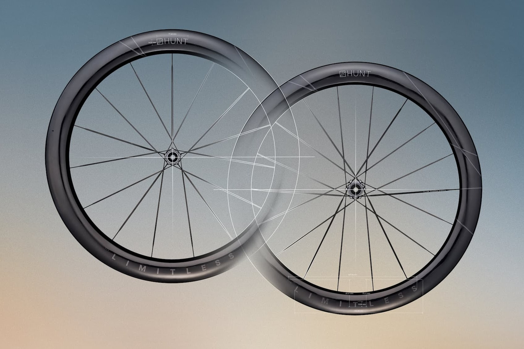 Various shots of Hunt 5am Limitless wheels