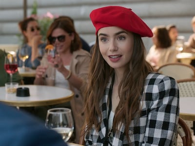  A beret is worn by Emily as part of her overtly colourful outfits in the series