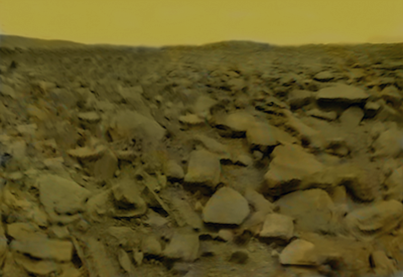 The scene from the surface of Venus from the Venera 9 lander (Credit : Ted Stryk, Venera 9)