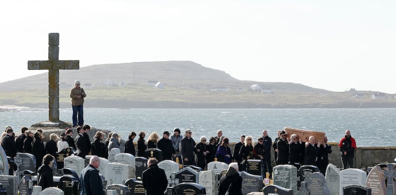 Moya Brennan's remains were buried at Magheragallon Cemetery. Photograph: Alan Betson