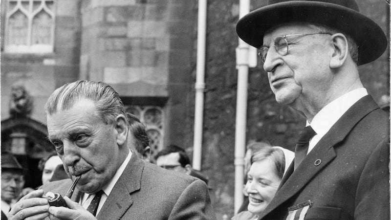 Seán Lemass (left) with Éamon de Valera. Photograph: Paddy Whelan