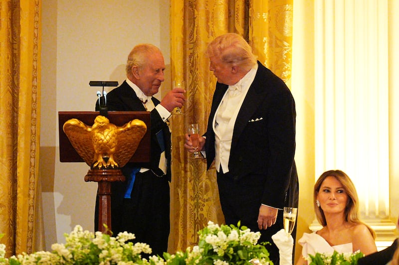 King Charles and president Donald Trump at a state dinner at the White House in Washington, DC. Photograph: Aaron Chown/PA Wire