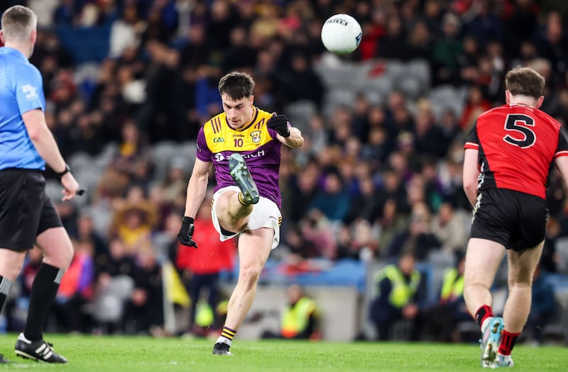 Páiric Hughes in last month's Wexford v Down Division 3 final. Photograph: Nick Elliott/Inpho