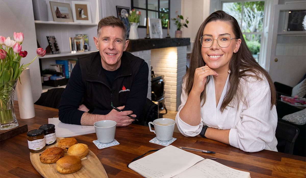 Willowwarm Win A Home, Consultation with Dermot Bannon competition winner Tara Costello. Pic: Paul Sherwood Photographer