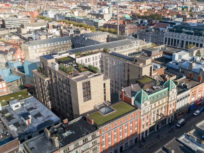 A rendering of the proposed student housing at Independent House on Middle Abbey Street in Dublin