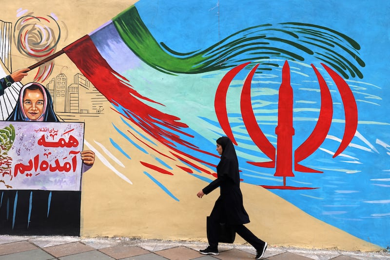 An anti-US and anti-Israel mural in Tehran. Photograph: Atta Kenare/Getty