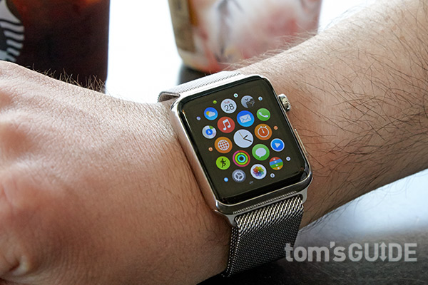 A person wearing the Apple Watch 1 on their wrist