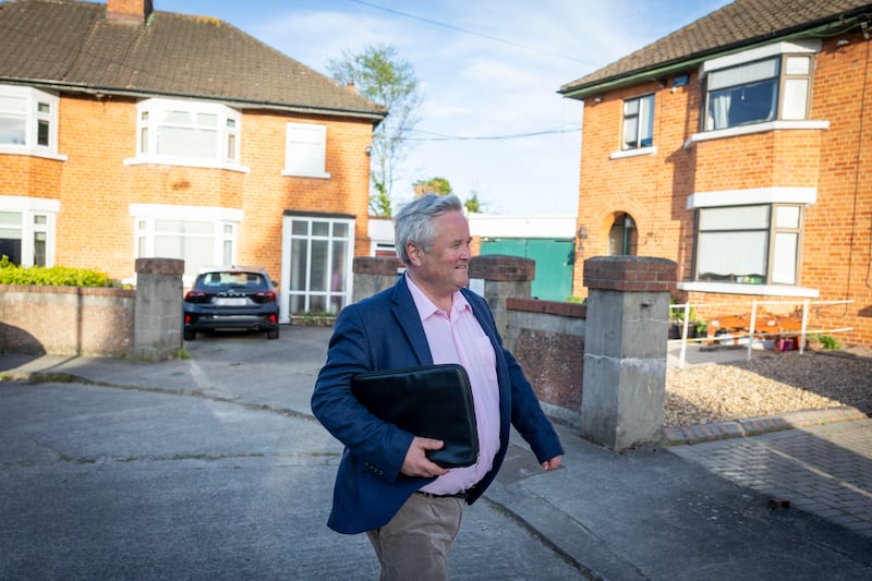 John Stephens canvassing in Drumcondra,Dublin. 
Photograph: Tom Honan/The Irish Times.