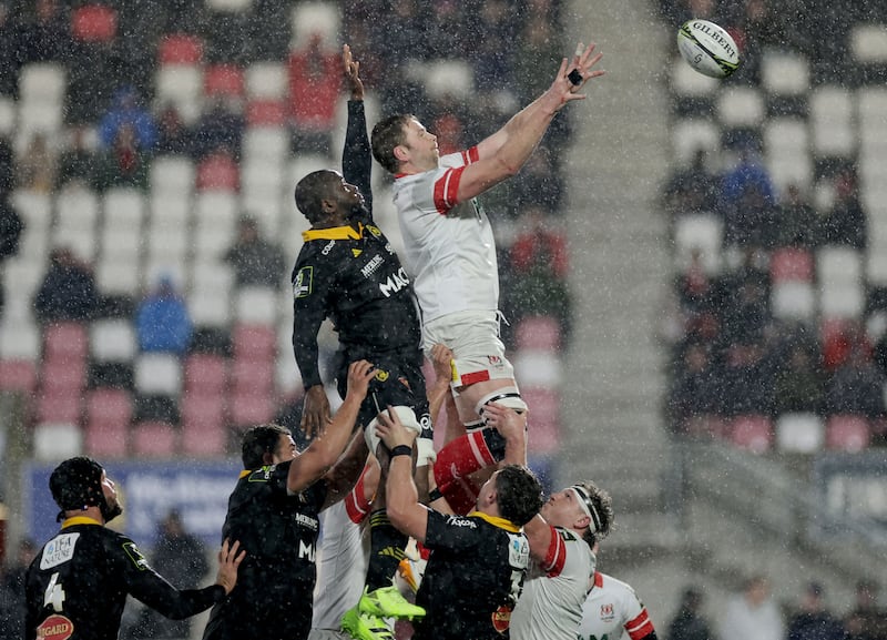 Ulster's Iain Henderson wins a line-out. Photograph: Laszlo Geczo/Inpho