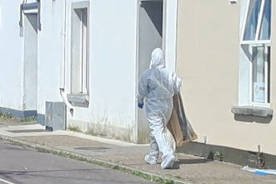 Gardaí at the scene of an assault at James' Street in Tralee on Tuesday morning.