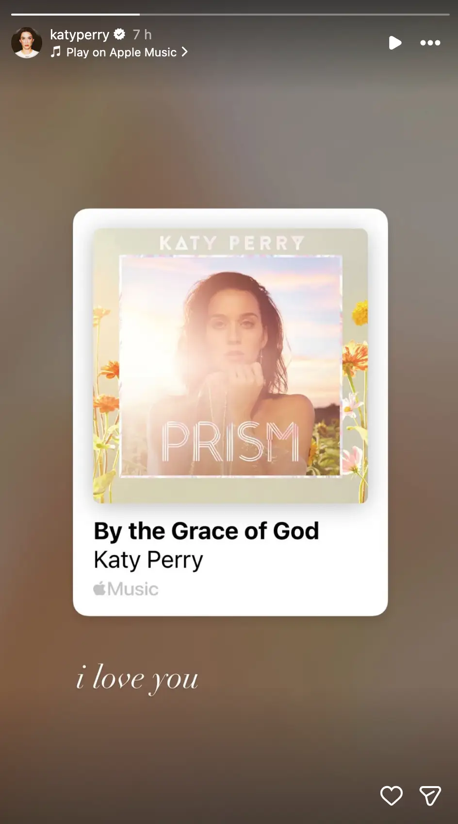 Katy Perry's minimalist Instagram Story did not feed into the ongoing Ruby Rose drama (Instagram/katyperry)