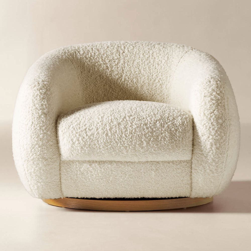 Cream boucle chair