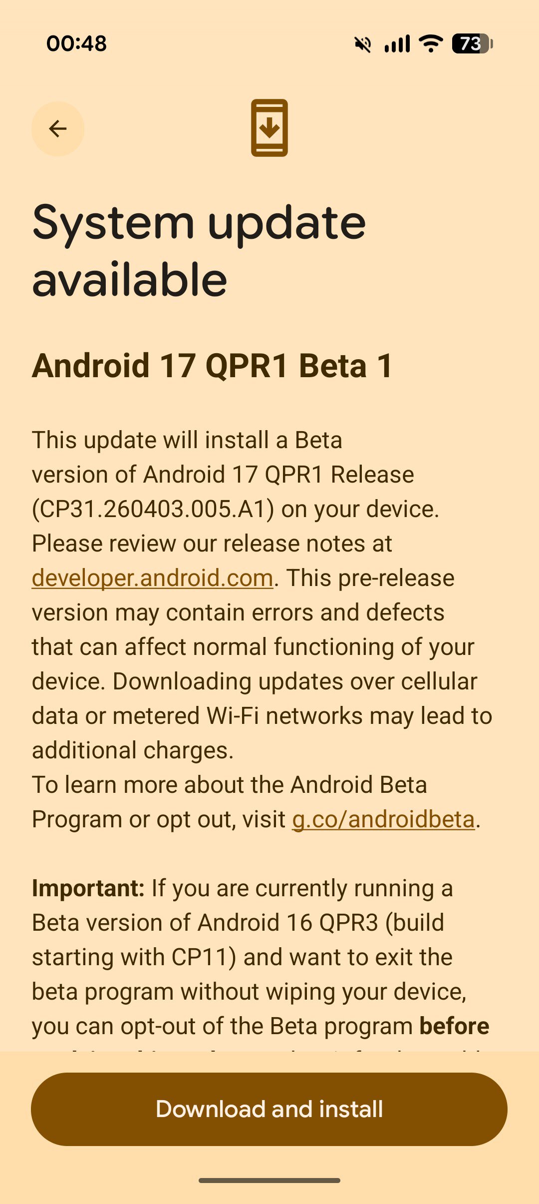 android 17 qpr1 beta 1 screen android 17 qpr1 beta 1 screen