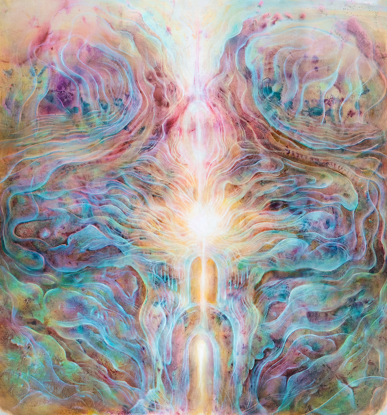 Soloma, 75x79cm, Acrylic & Oil on Canvas (Natural Turquoise), 2026.