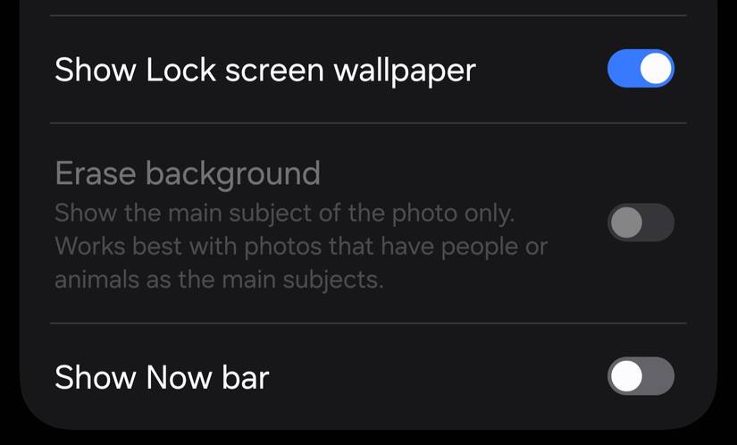 AOD settings for the S25 Ultra.