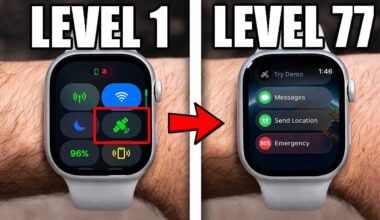 Close-up of Apple Watch showing Double Tap controls for scrolling and call actions without touching the screen.