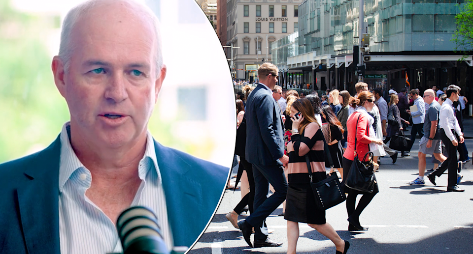 KeyInvest CEO Craig Brooke pictured and Australian workers in the streets of Sydney.