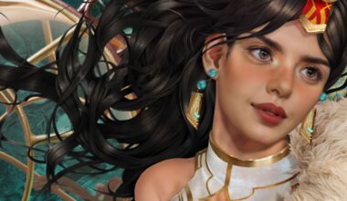 Brave New Wonders, a woman painted for promo art in the art nouveau style