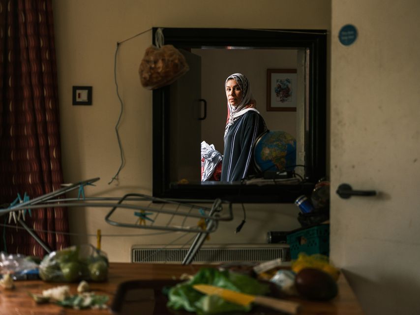 'There's no time, we will die': Palestinian mother Ibtisam, whose husband and son are trapped in Gaza, has begged the government to save them. Photo: Mark Condren