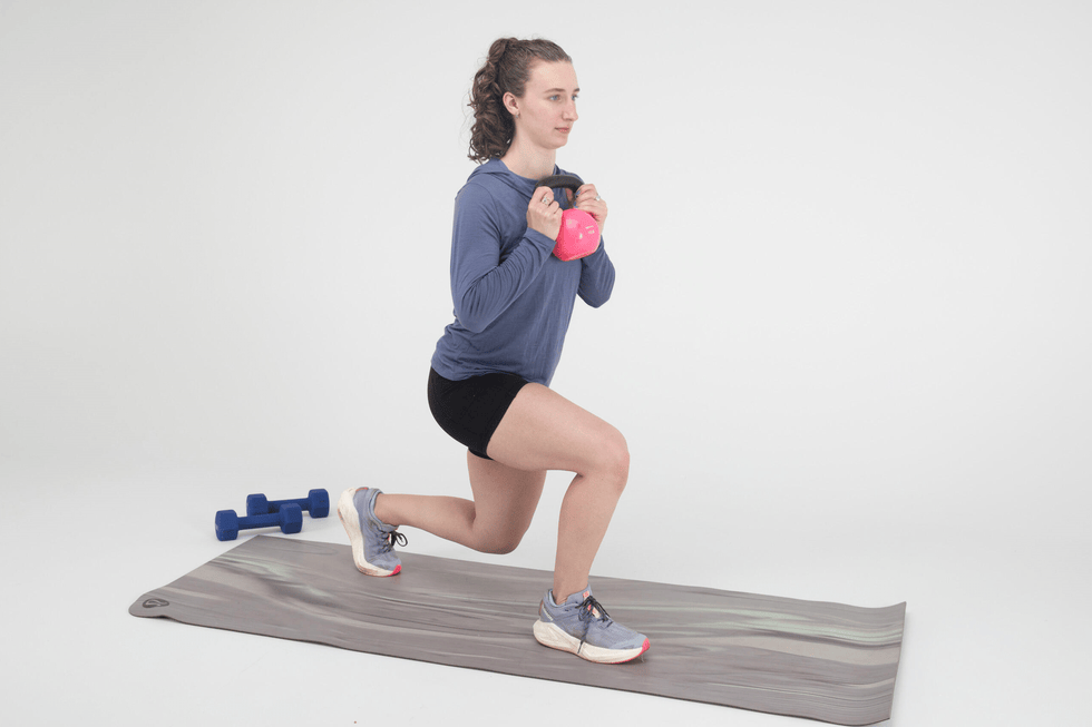 balance challenge split squat with kettlebell balance challenge split squat with kettlebell