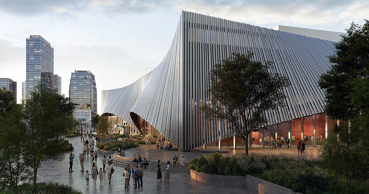 bjarke ingels unveils tennessee arts center with billowing facade