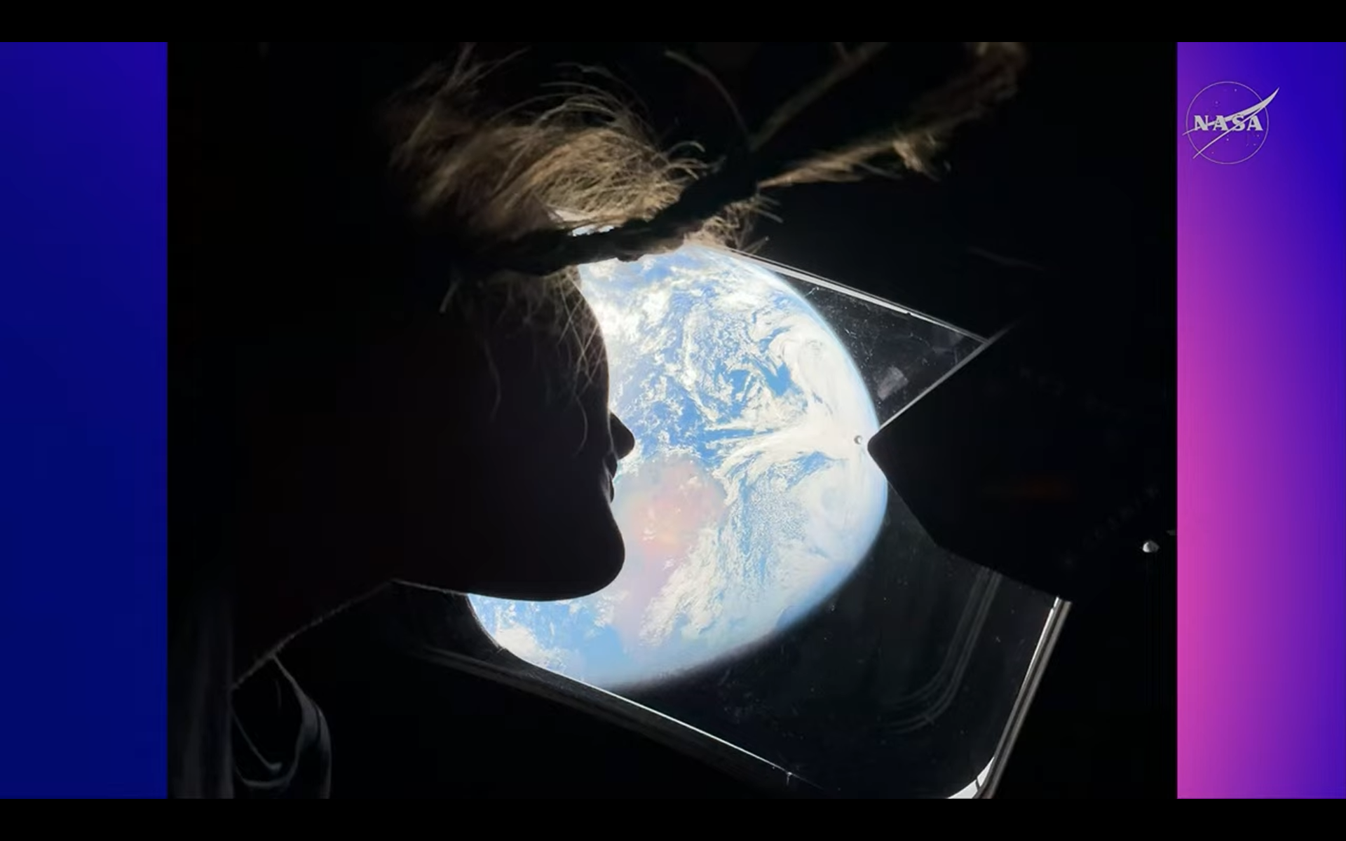 artemis 2 astronaut christina koch looks at earth from inside orion