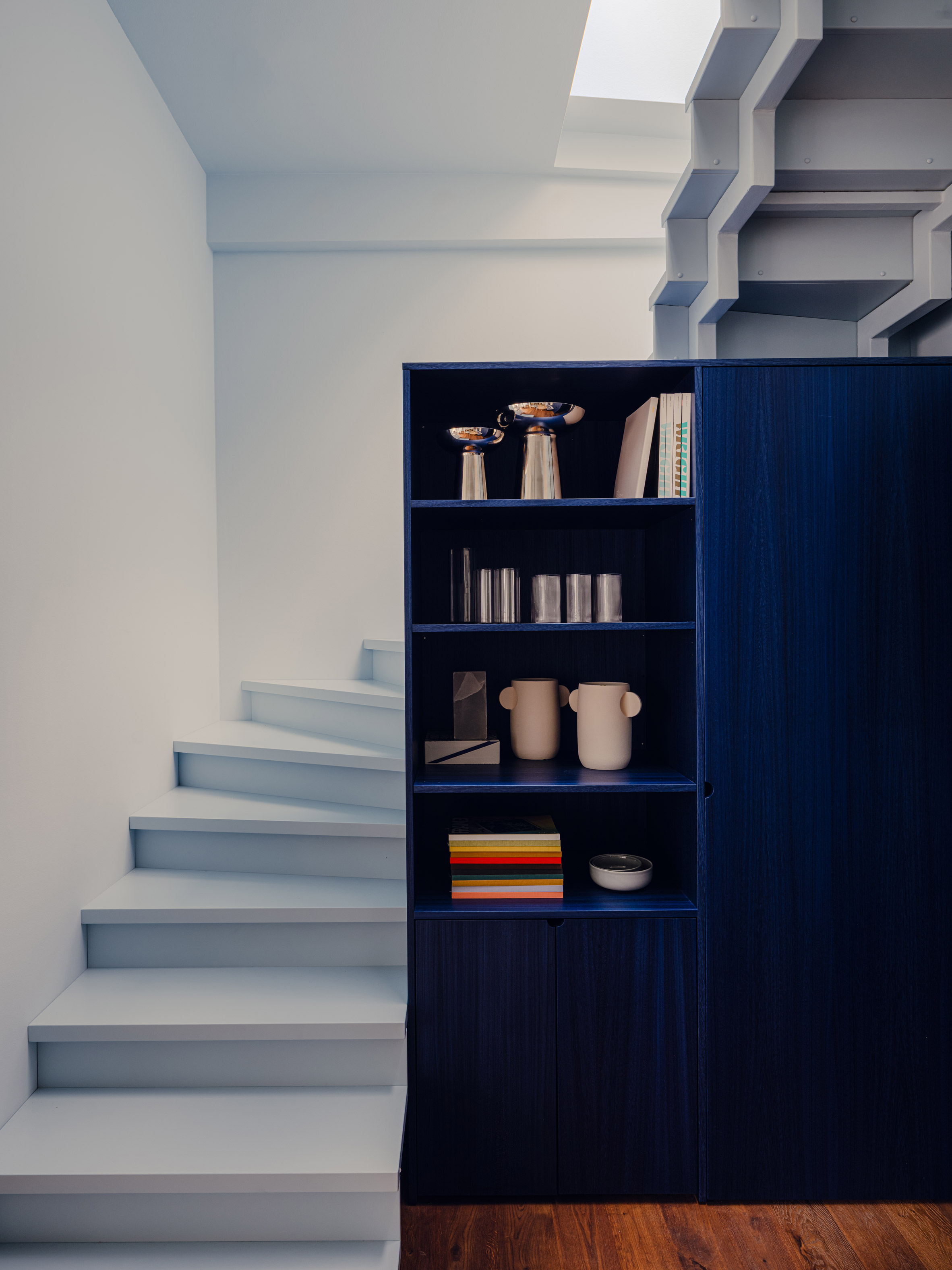 Light blue staircase