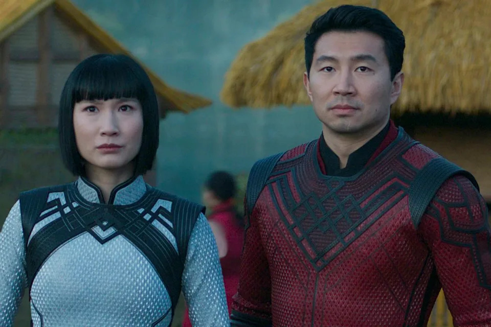Xialing and Shang-Chi stand side by side