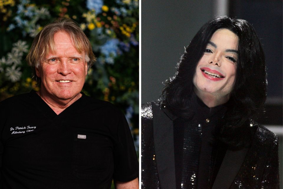 Professor Patrick Treacy (left) and Michael Jackson (right)