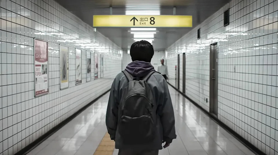Kazunari Ninomiya and Yamato Kochi in Exit 8.