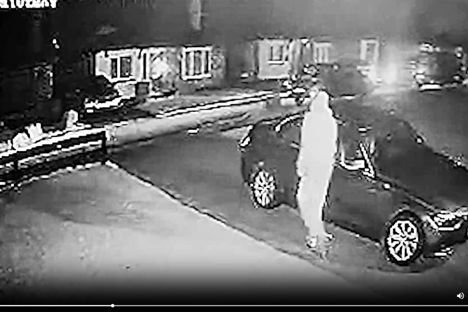 Video grab of the 'Lucky Dip' gang attempting to break into cars in the Leinster area