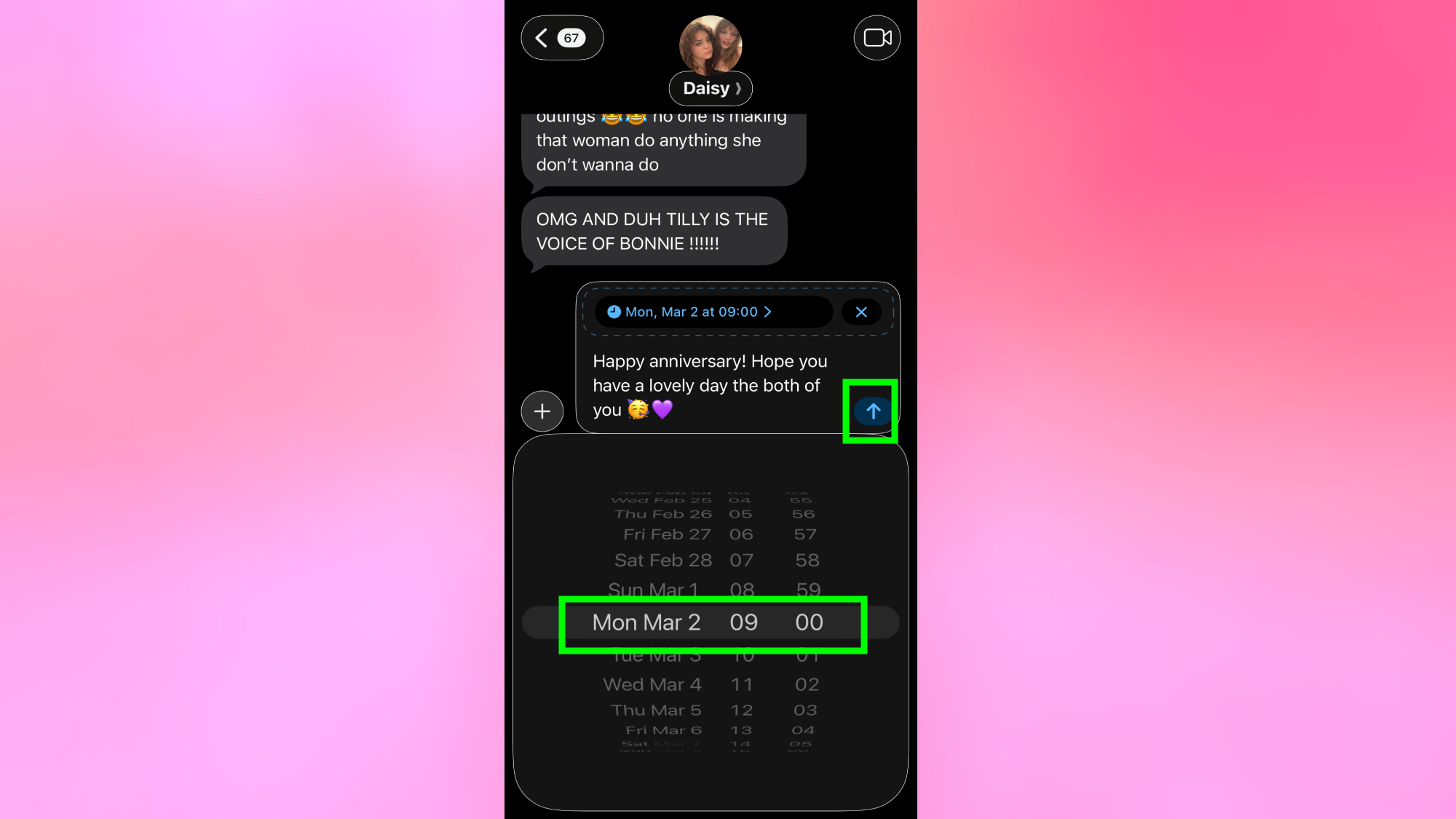 Schedule a message on iPhone