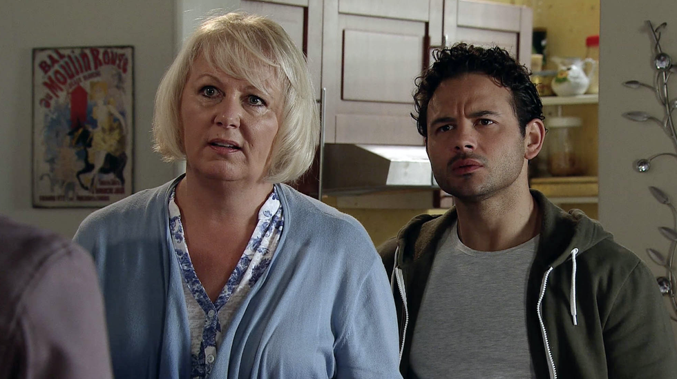 Coronation Street - Sue Cleaver as Eileen and Ryan Thomas as Jason Grimshaw coronation street sue cleaver as eileen and ryan thomas as jason grimshaw