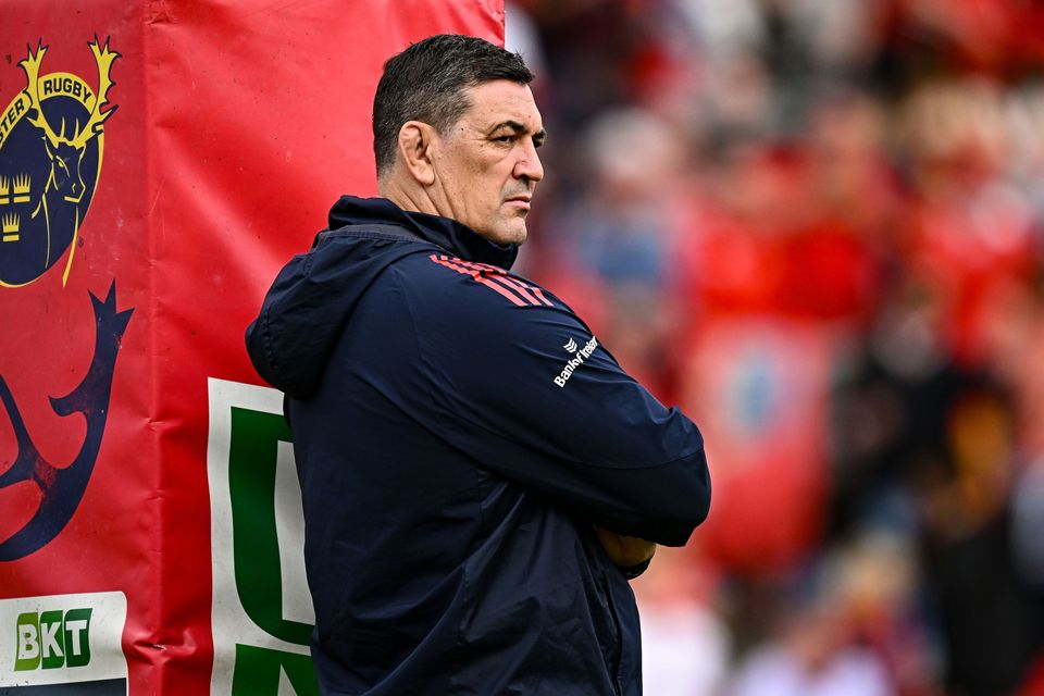 Munster head coach Clayton McMillan before the United Rugby Championship match between Munster and Ulster at Thomond Park in Limerick. Photo by Seb Daly/Sportsfile