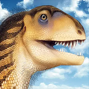 Artistic rendition of Ptychotherates bucculentus, a meat-eating dinosaur 3x older than T. Rex. Illustration by Megan Sodano for Virginia Tech