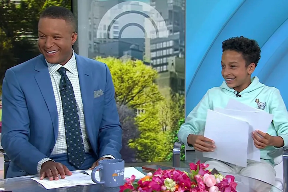 Craig Melvin and son Delano on the 'Today' show on April 23.Credit: NBC