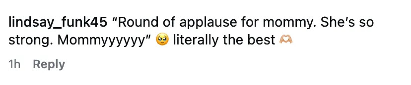 Comment praising a sweet moment between Khloé and True