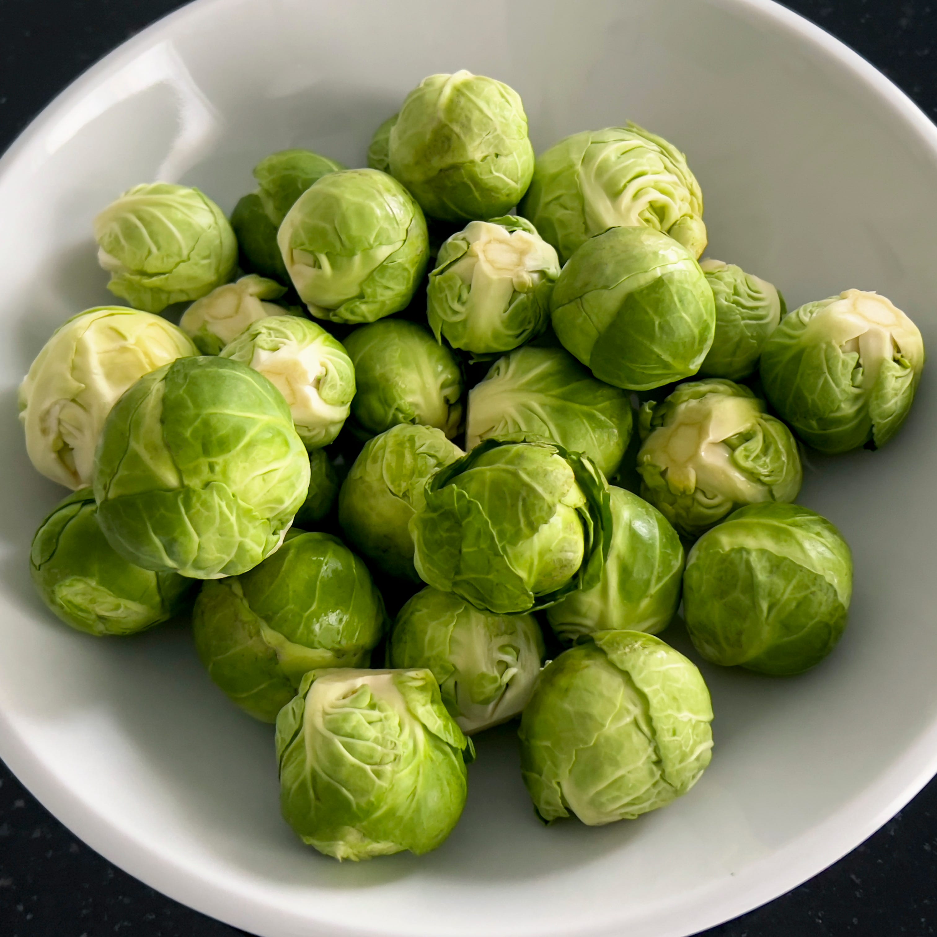 Close-up of a bowl of Brussels sprout