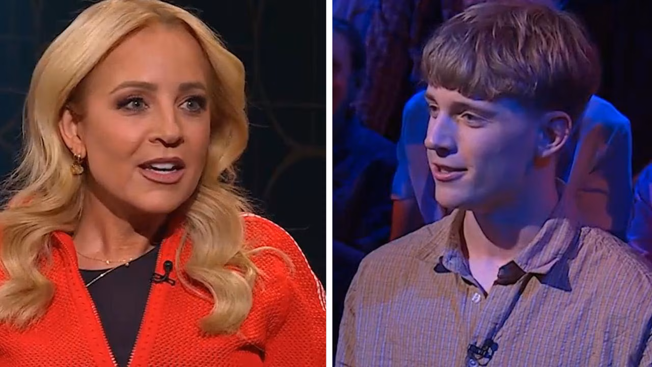 Carrie Bickmore confronted by son over nude mishap