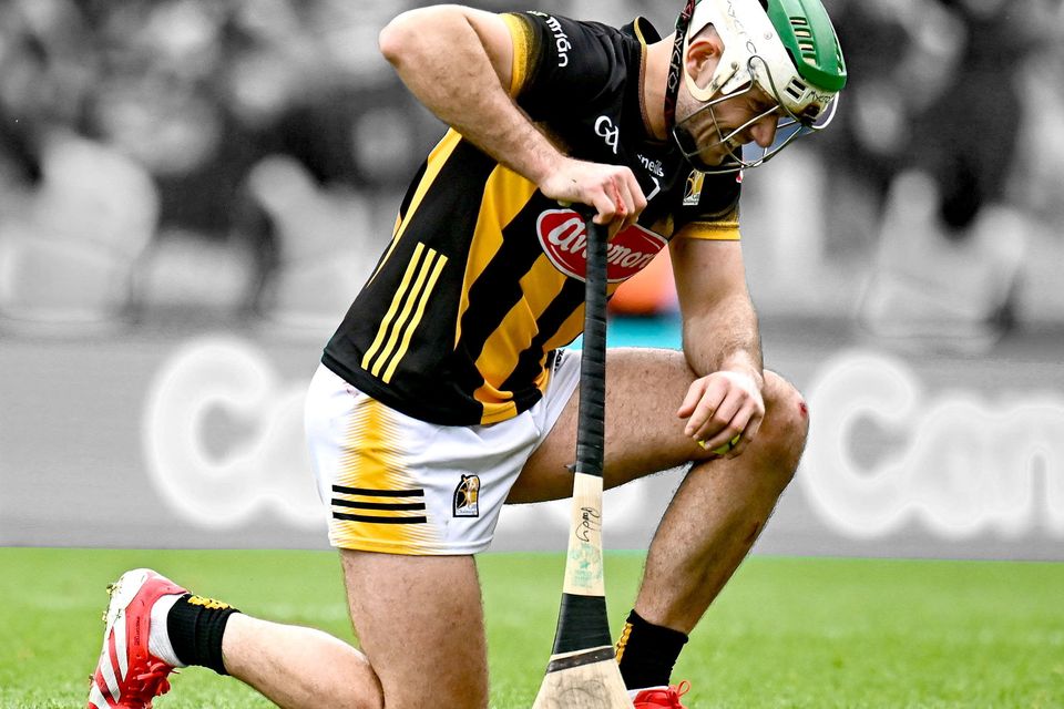 Paddy Deegan slumps to the ground after Kilkenny’s All-Ireland SHC semi-final defeat to Tipperary last year. Photo: Piaras Ó Mídheach/Sportsfile