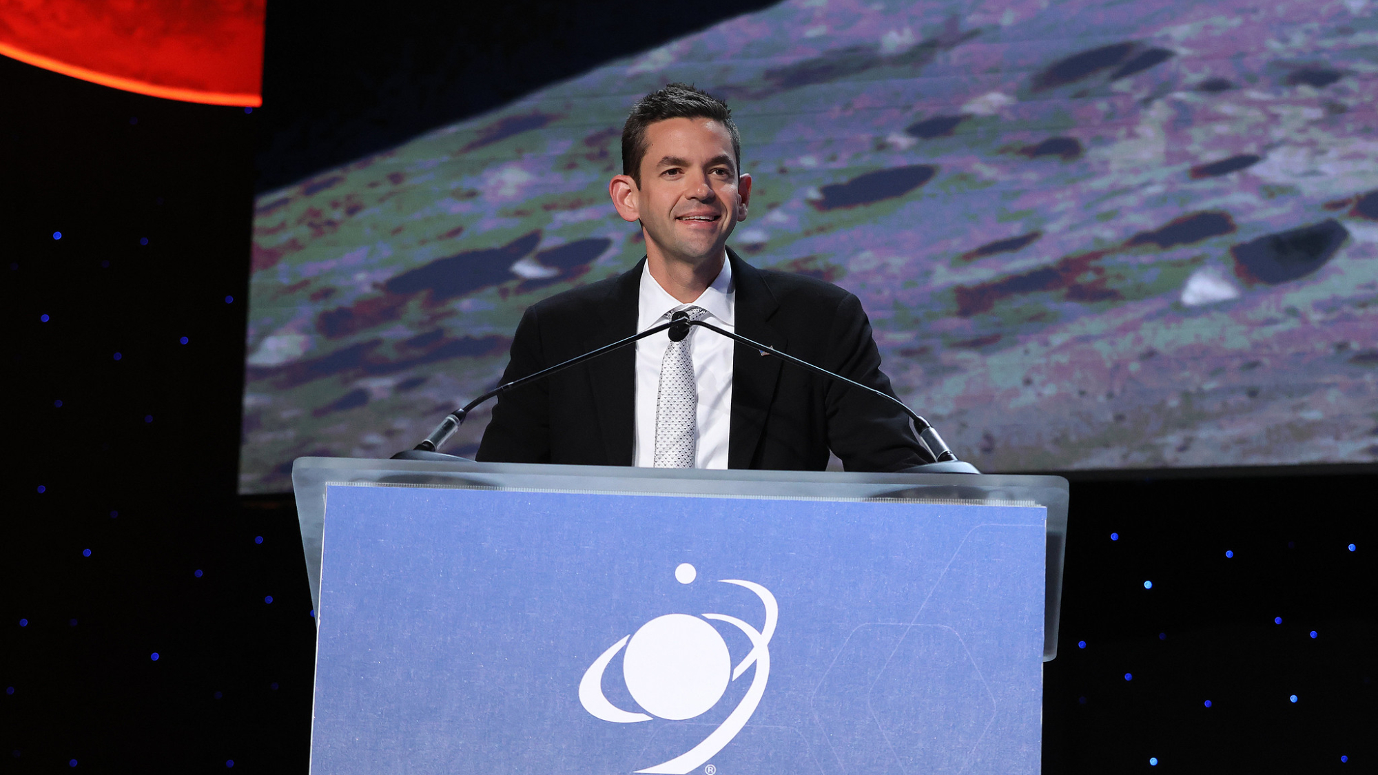 NASA Administrator Jared Isaacman speaks at Space Symposium 2026 in Colorado Springs, Colorado.
