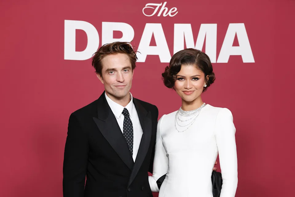 Pattinson and Zendaya attend the premiere of "The Drama" in Paris.