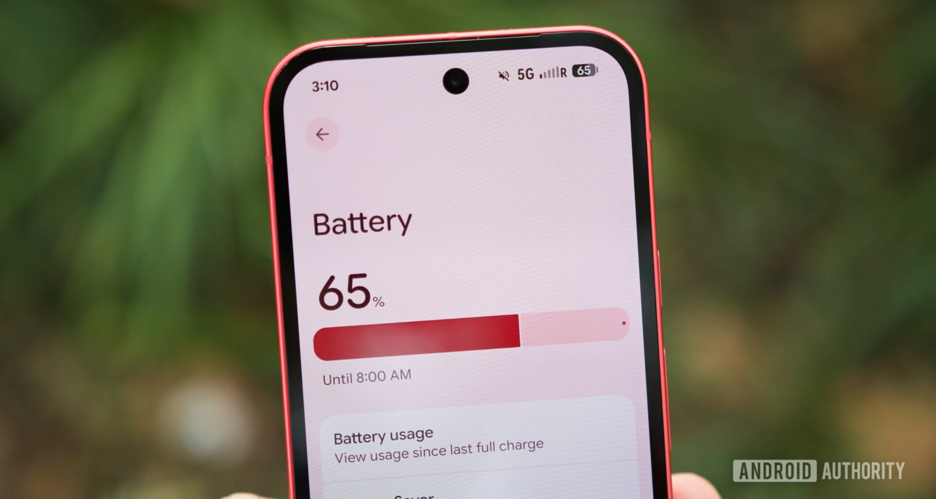 Battery settings page on the Google Pixel 10a.
