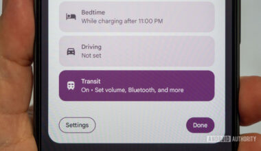 google pixel transit mode selector