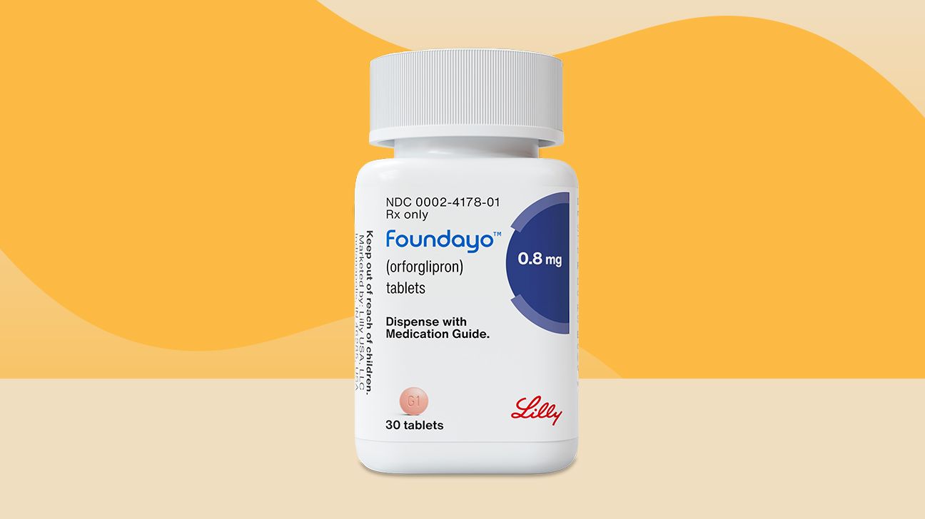 Bottle of Foundayo against a yellow background